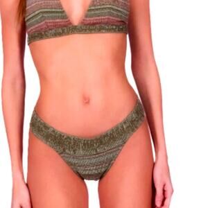 Despi Women's Green Tea Knit Corsica Bikini Bottom Size S
